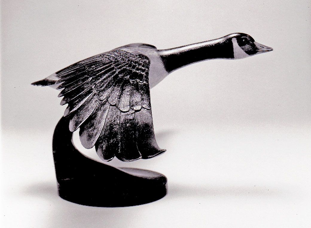 Canada Goose in Flight bronze sculpture