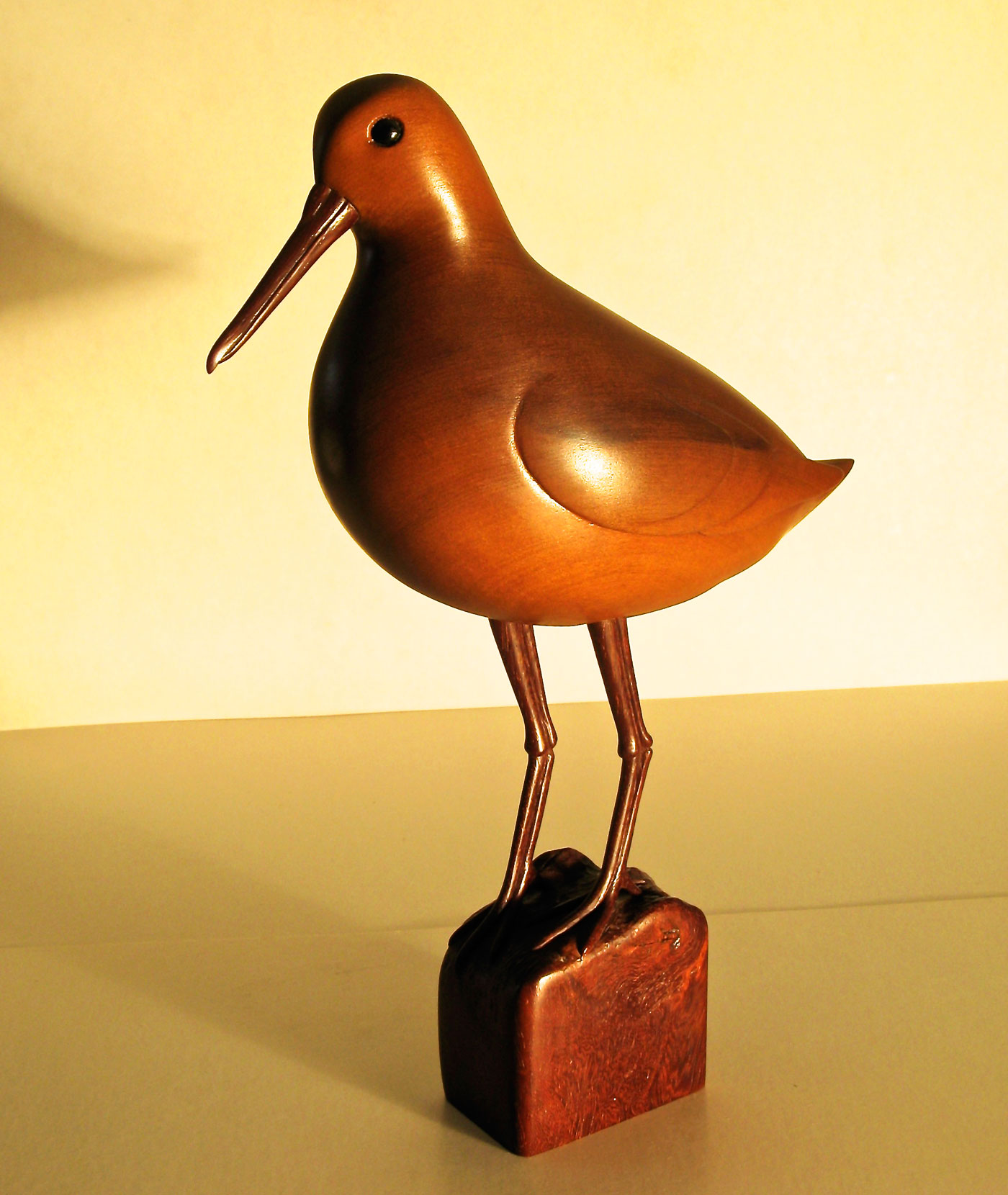 American Dowitcher - wood carving sculpture
